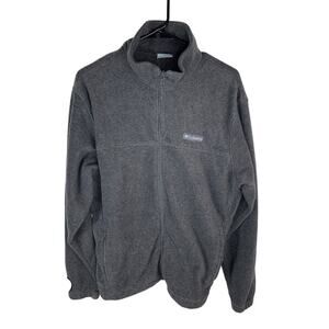 Columbia Mens Full-Zip Fleece Sweater Jacket Size L Gray